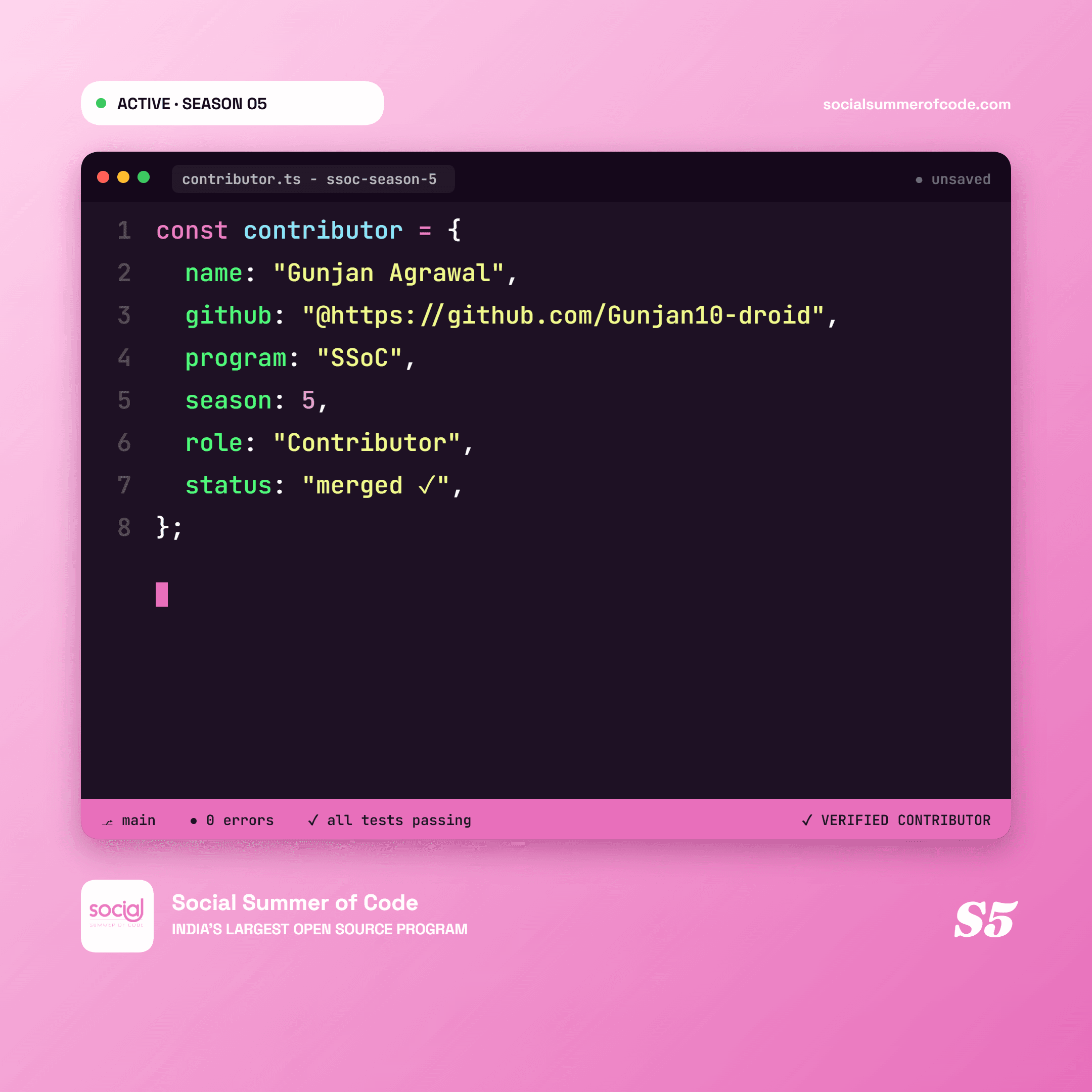 Social Summer of Code 2026 badge