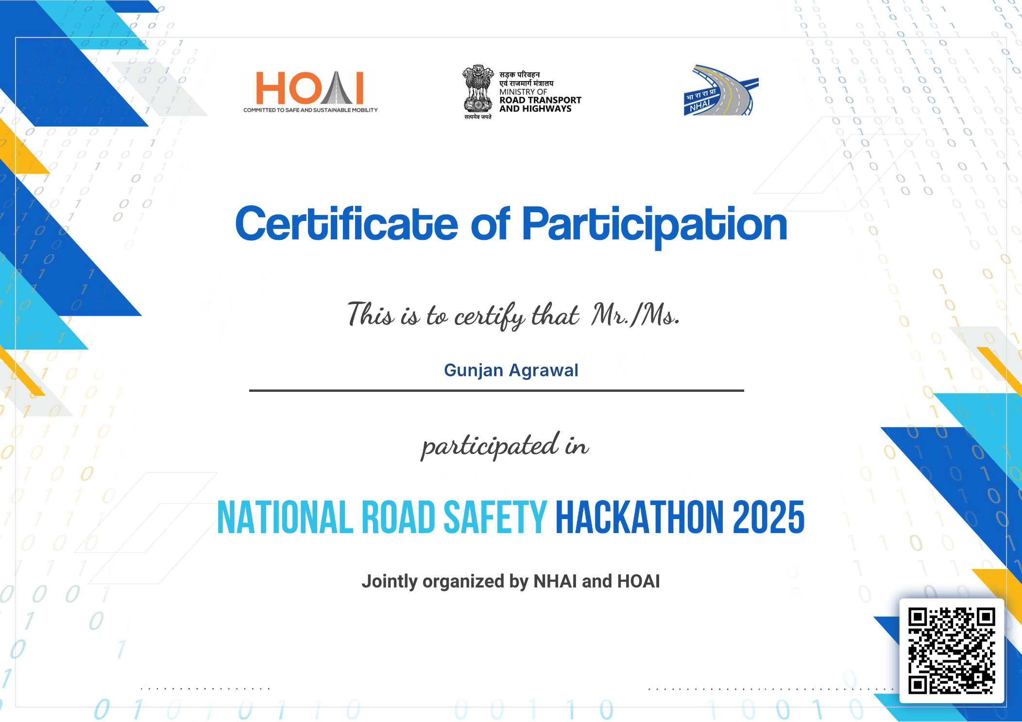 National Road Safety Hackathon 2025