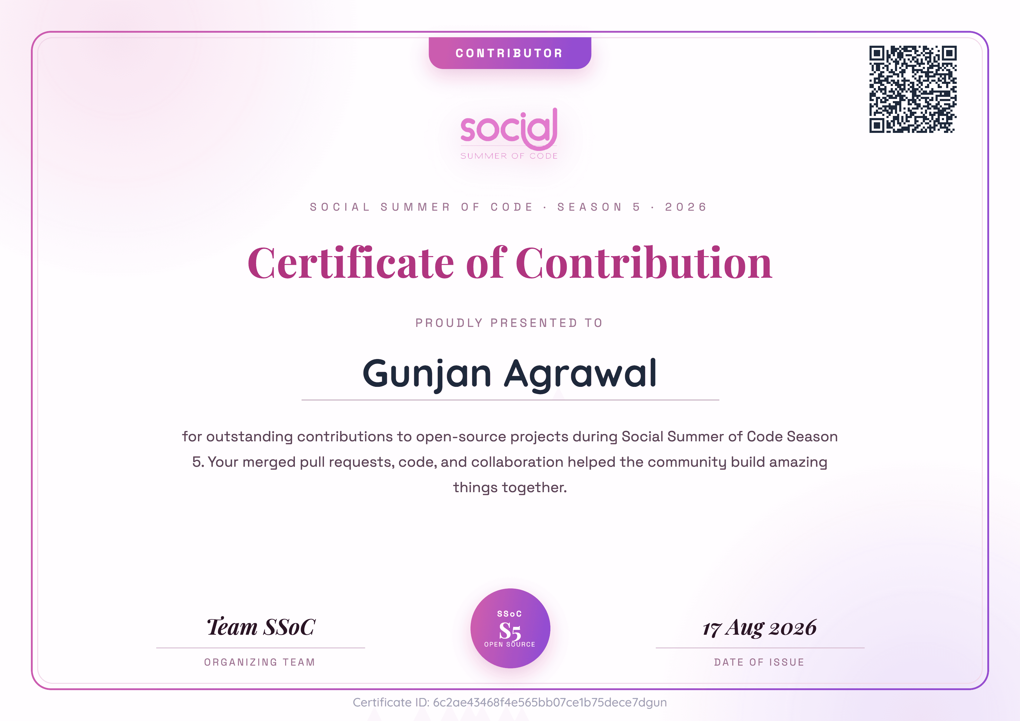 Contributor - Social Summer of Code 2026